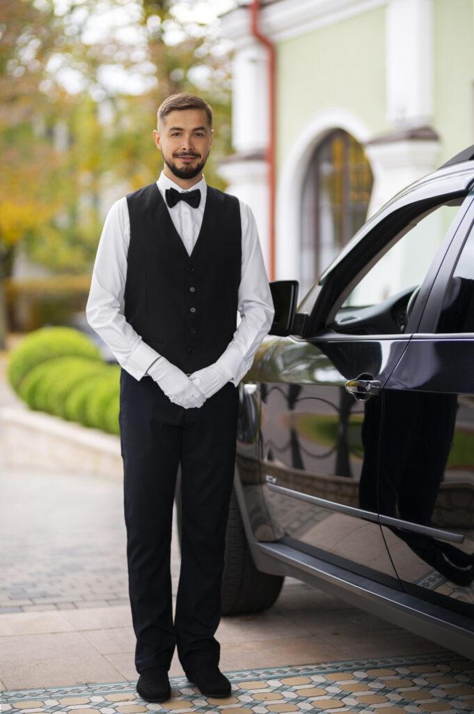 parking valet taking care customer vehicle