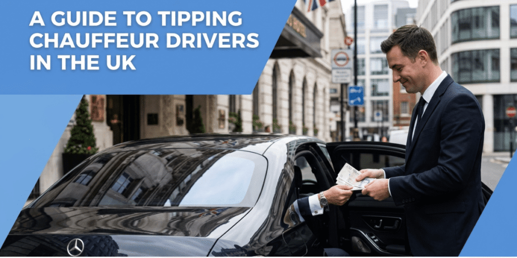 A guide outlining recommended tipping practices for chauffeur drivers in the UK, featuring key tips and guidelines.